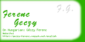 ferenc geczy business card